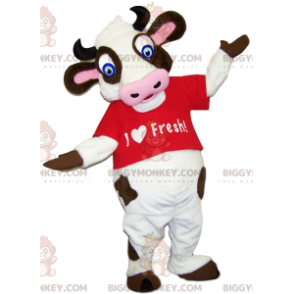 Costume de mascotte BIGGYMONKEY™ de vache très drôle avec un