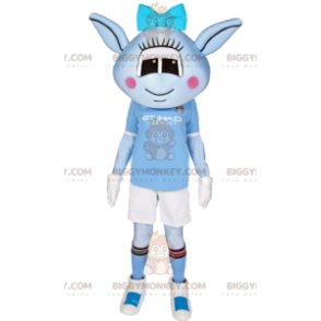 Little Blue Alien BIGGYMONKEY™ Mascot Costume In Sportswear –