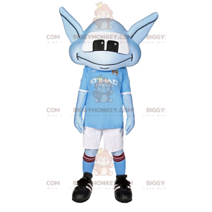 Little Blue Alien BIGGYMONKEY™ mascottekostuum in sportkleding