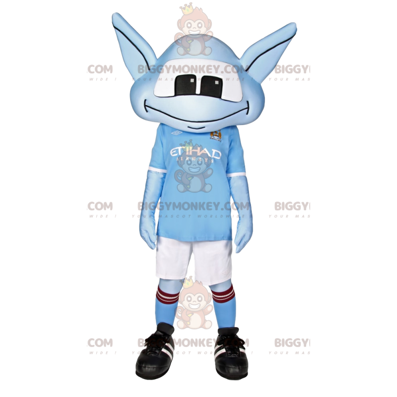 Little Blue Alien BIGGYMONKEY™ mascottekostuum in sportkleding