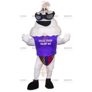 Traje de mascote BIGGYMONKEY™ de iogurte congelado. Fato de