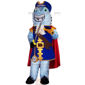 Costume de mascotte BIGGYMONKEY™ de requin en tenue de pirate.