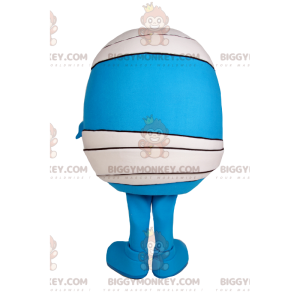 BIGGYMONKEY™ Costume da mascotte omino tondo blu con fasciatura