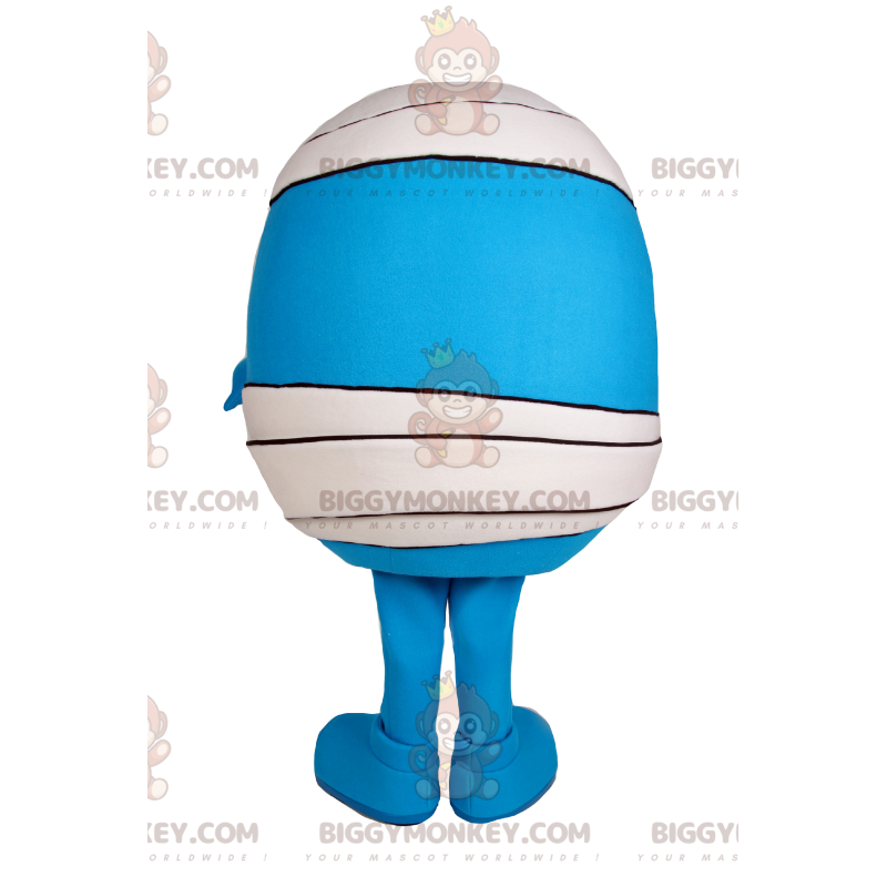 BIGGYMONKEY™ Costume da mascotte omino tondo blu con fasciatura