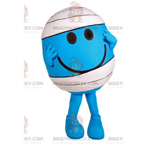 BIGGYMONKEY™ Κοστούμι μασκότ μικρού στρογγυλού μπλε άνδρα με