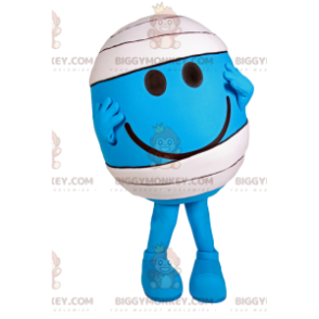 BIGGYMONKEY™ Little Round Blue Man Mascot Costume With Bandage