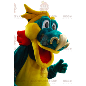 Green and Yellow Dragon BIGGYMONKEY™ Mascot Costume. dragon