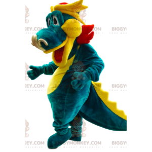 Green and Yellow Dragon BIGGYMONKEY™ Mascot Costume. dragon