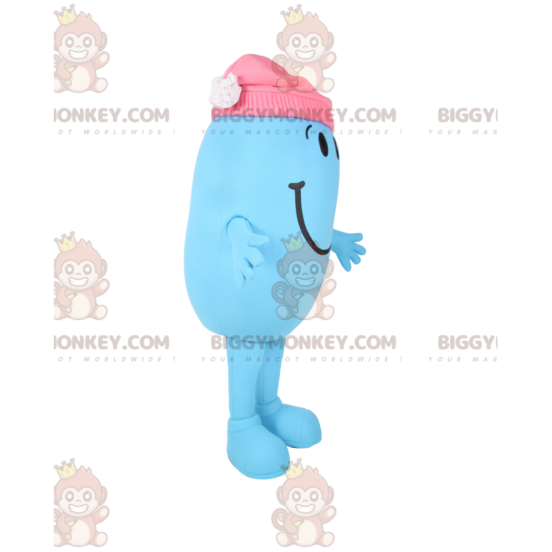 BIGGYMONKEY™ Costume da mascotte Omino ovale blu con berretto