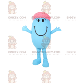 BIGGYMONKEY™ Costume da mascotte Omino ovale blu con berretto