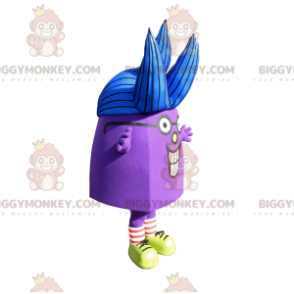 BIGGYMONKEY™ Mascot Costume Purple Character with Blue Hair –