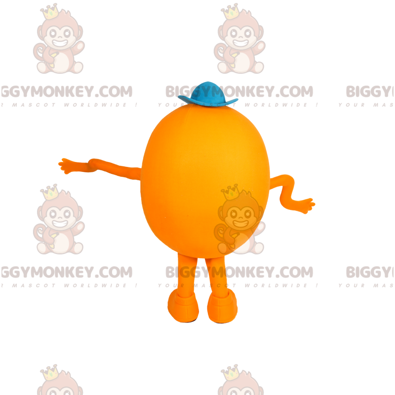 Traje de mascote BIGGYMONKEY™ homem amarelo redondo com braços