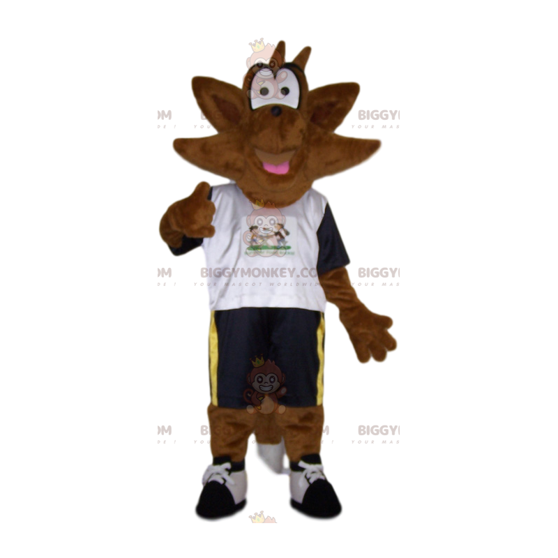 Brown Hedgehog BIGGYMONKEY™ Mascot Costume In Sportswear –