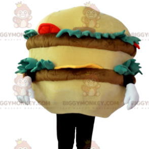 BIGGYMONKEY™ Mascottekostuum Gourmet Burger met Steak, Salade