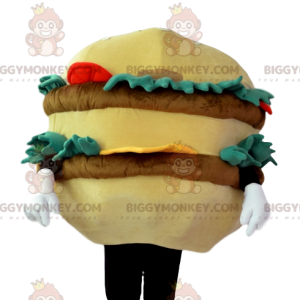 BIGGYMONKEY™ Mascottekostuum Gourmet Burger met Steak, Salade