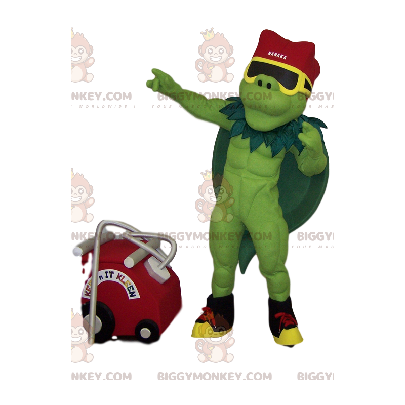 Costume da mascotte Muscle Green Hero BIGGYMONKEY™ con mantello