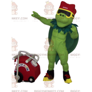 Costume da mascotte Muscle Green Hero BIGGYMONKEY™ con mantello