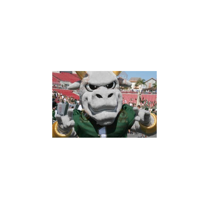 Costume mascotte BIGGYMONKEY™ bufalo drago grigio gigante -