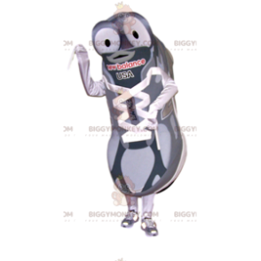 Gray and White Sneakers BIGGYMONKEY™ Mascot Costume. -