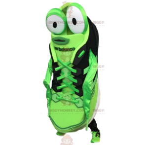 Green and Black Big Eyes Sneaker BIGGYMONKEY™ Mascot Costume –