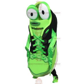 Grøn og sort Big Eyes Sneaker BIGGYMONKEY™ maskotkostume -