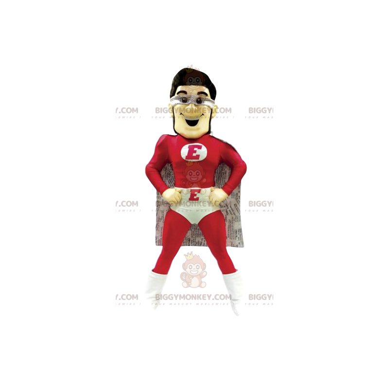 Superheld BIGGYMONKEY™ mascottekostuum in rood en wit. -