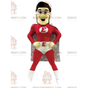 Superheld BIGGYMONKEY™ mascottekostuum in rood en wit. -