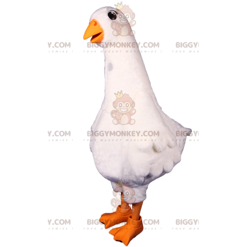 Very cute white goose BIGGYMONKEY™ mascot costume. goose