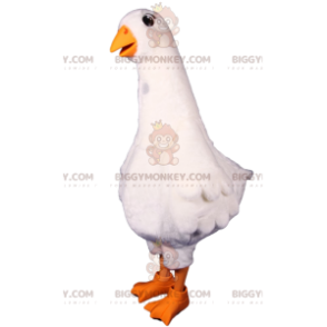 Very cute white goose BIGGYMONKEY™ mascot costume. goose