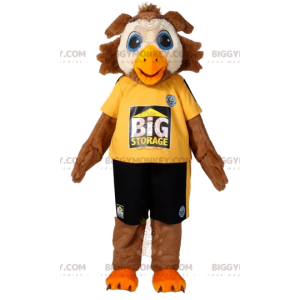 Brown Eagle BIGGYMONKEY™ Maskottchen-Kostüm in Sportbekleidung.