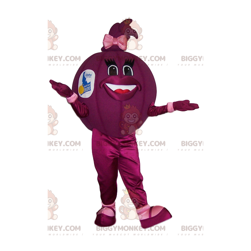 Costume da mascotte BIGGYMONKEY™ Ball Fucsia con fiocco per