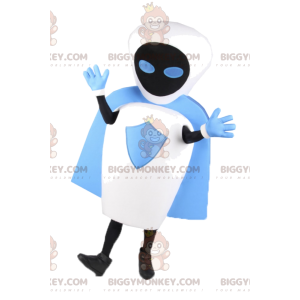 Traje de mascote alienígena azul e branco BIGGYMONKEY™. traje