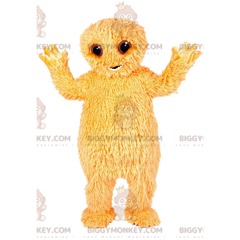 BIGGYMONKEY™ Costume da mascotte mostro giallo peloso. -