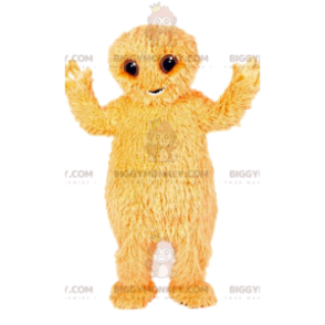 BIGGYMONKEY™ Costume da mascotte mostro giallo peloso. -