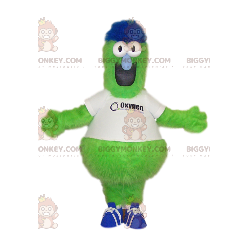 Costume de mascotte BIGGYMONKEY™ de monstre vert fluo rigolo