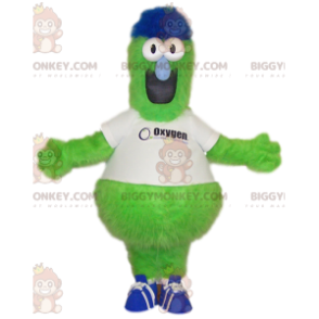 Divertido disfraz de mascota monstruo verde neón BIGGYMONKEY™