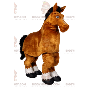 Ruskean hevosen BIGGYMONKEY™ maskottiasu. Ruskea hevosasu -
