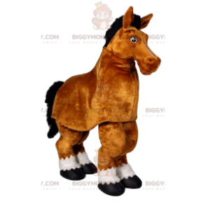 Costume de mascotte BIGGYMONKEY™ de cheval marron. Costume de