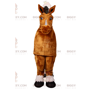 Bruin paard BIGGYMONKEY™ mascottekostuum. Bruin paard kostuum -