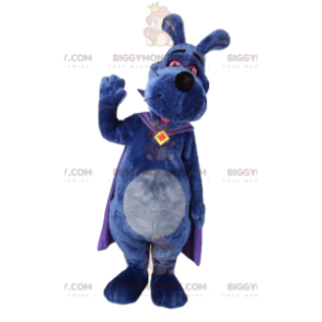 Dog BIGGYMONKEY™ mascot costume with purple cape. dog costume –