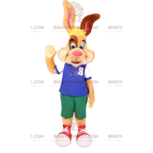 Bunny BIGGYMONKEY™ maskotkostume i sportstøj. kanin kostume -