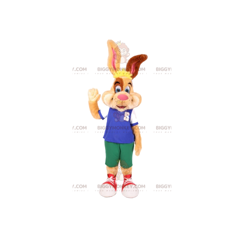 Bunny BIGGYMONKEY™ maskotdräkt i sportkläder. kanin kostym -