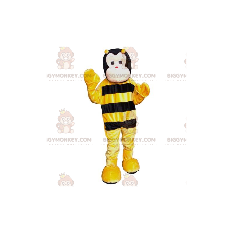 Costume de mascotte BIGGYMONKEY™ d'abeille noire et jaune
