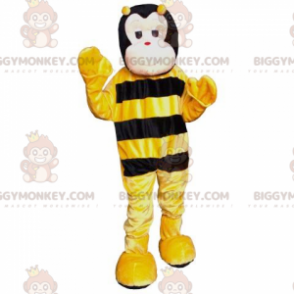 Linda fantasia de mascote BIGGYMONKEY™ de abelha preta e