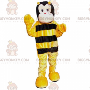 Niedliches schwarz-gelbes Biene BIGGYMONKEY™ Maskottchen-Kostüm