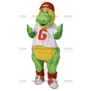 Costume de mascotte BIGGYMONKEY™ de dinosaure vert avec une