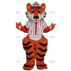 Tiger BIGGYMONKEY™ maskottiasu, jossa valkoinen baseball-paita