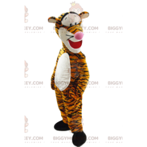 Costume de mascotte BIGGYMONKEY™ de tigre avec un maillot blanc