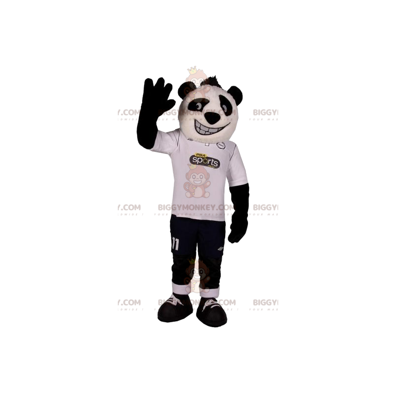 BIGGYMONKEY™ mascot costume of panda in sportswear. dance