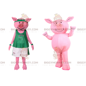Costume da mascotte di maiale BIGGYMONKEY™ in abbigliamento